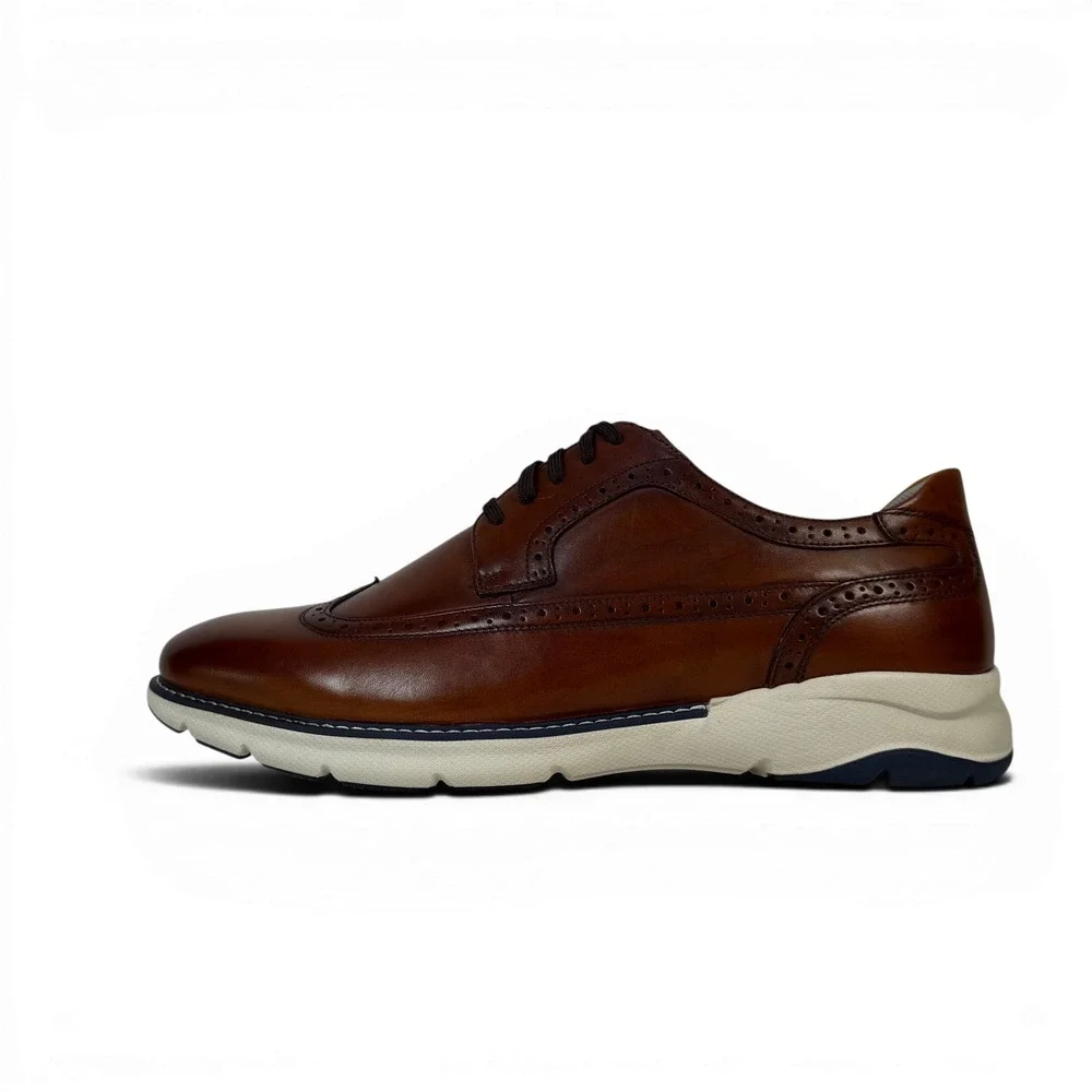 Florsheim Frenzi WT OX Wingtip Oxford Shoes Mens 13 Wide Cognac Leather 14381